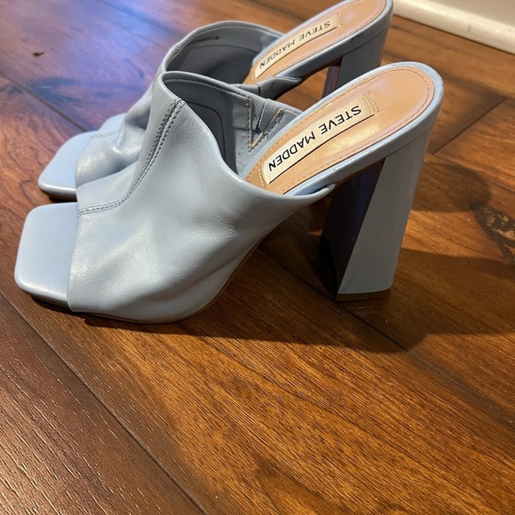 Steve Madden Tule Block Heel Sandal in Lt Blue Lexia SZ 5.5 - Picture 4 of 13